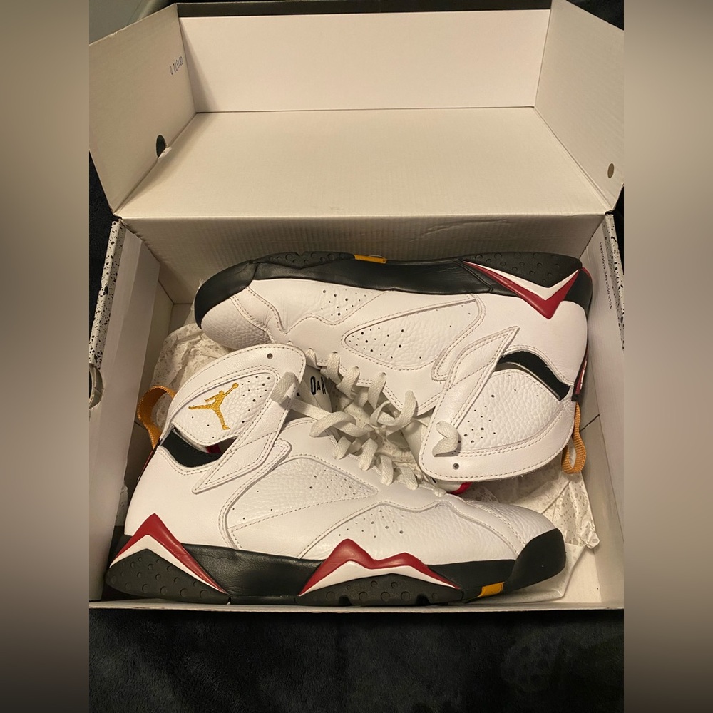 Air Jordan 7 Retro White/Black Cardinal Red Sneakers